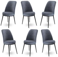 ASIR GROUP Étkezőszék szett (6 db) Dexa - Füst, Fekete (240CHR1372)