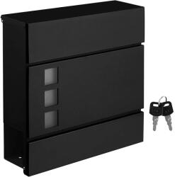 SONGMICS Modern postaláda újságtartóval, fekete (GMB052B01)