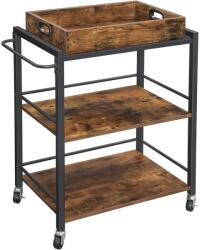 VASAGLE Zsúrkocsi, tálalókocsi levehető tálcával 65 x 40 x 86 cm (LRC72XV1) - tutihome