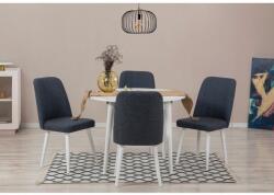 ASIR GROUP Étkezőgarnitúra(Kihúzható asztal, szék) (5 db) Vina 1048 - Fehér, Sötétkék (869VEL8723)