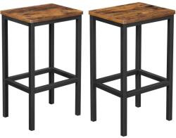 VASAGLE Bárszék, magas konyhai szék 2 db-os készlet, 40 x 65 x 30 cm rusztikus barna (LBC65X)