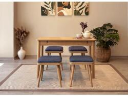 ASIR GROUP Étkezőgarnitúra(Kihúzható asztal, szék) (5 db) Vina Mini 05 1048 - Tölgy, Sötétkék (869VEL8825)