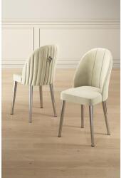 ASIR GROUP Étkezőszék szett (6 db) Mara - Krém, Króm (240CHR1764)