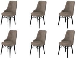 ASIR GROUP Étkezőszék szett (6 db) Pare - Cappuccino, Fekete (240CHR1508)