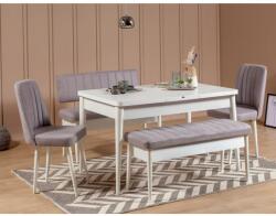 ASIR GROUP Étkezőgarnitúra(Kihúzható asztal, szék) (5 db) Vina Fehér Soho Szürke (869VEL5159)
