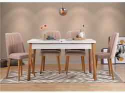 ASIR GROUP Étkezőgarnitúra(Kihúzható asztal, szék) (5 db) Santiago Fehér Stone (869VEL5256)