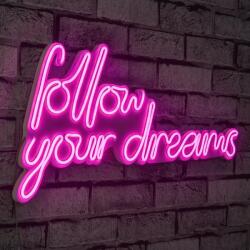 AG Műanyag LED-es fali dekoráció, Follow Your Dreams - Pink (395NGR1565)