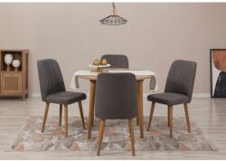 ASIR GROUP Étkezőgarnitúra(Kihúzható asztal, szék) (5 db) Vina 1501 - Atlanti fenyő, Antracit (869VEL8717)