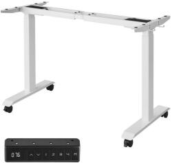 SONGMICS Állítható magasságú elektromos íróasztalkeret, memória funkció, acél, fehér (LSD019W01)