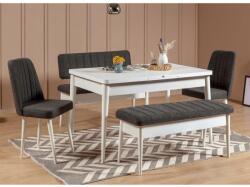 ASIR GROUP Étkezőgarnitúra(Kihúzható asztal, szék) (5 db) Vina Fehér Antracit (869VEL5147)
