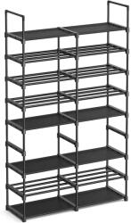 SONGMICS Állítható cipőtartó, 8-szintes cipőrendező, fekete (LSA219B01)