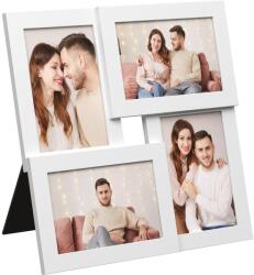 SONGMICS Képkeretek kollázs 4 fényképhez, falra szerelhető, fehér (RPF25WT)