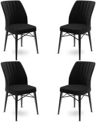 ASIR GROUP Étkezőszék szett (4 db) Flex - Fekete (240CHR1415)