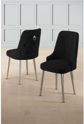 ASIR GROUP Étkezőszék szett (6 db) Newa - Fekete, Króm (240CHR1601)