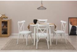 ASIR GROUP Étkezőgarnitúra(Kihúzható asztal, szék) (5 db) Oliver - Fehér (869VEL8704)