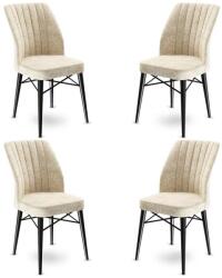 ASIR GROUP Étkezőszék szett (4 db) Flex - Krém, Fekete (240CHR1414)