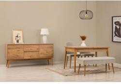 ASIR GROUP Étkezőgarnitúra(Kihúzható asztal, szék, konzol asztal) (5 db) Vina 02 1005 - Atlanti fenyő, Krém (869VEL8782)