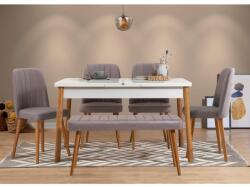 ASIR GROUP Étkezőgarnitúra(Kihúzható asztal, szék) (6 db) Santiago Atlantic-Fehér Szürke (869VEL5252)