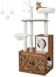 Feandrea Macskakaparó, 2 az 1-ben modern macska bútor alomtartóval, rusztikus barna | FEANDREA (PCT113X01)