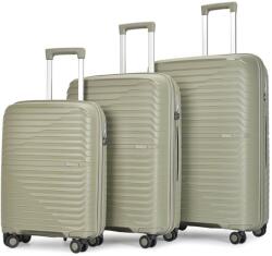 BONTOUR "City" 4-kerekes Bőrönd Szett, Zöld (130940-Green)