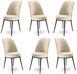 ASIR GROUP Étkezőszék szett (6 db) Dexa - Krém, Fekete (240CHR1373)