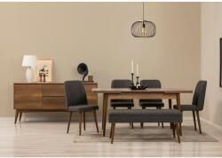 ASIR GROUP Étkezőgarnitúra(Kihúzható asztal, szék, konzol asztal) (7 db) Vina 03 1053 - Dió, Antracit (869VEL8796)