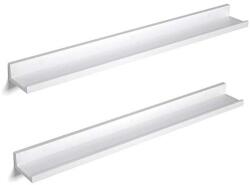 SONGMICS Lebegőpolc 2db, fali keskeny polc, 10 x 80 cm, fehér (LWS080W01)