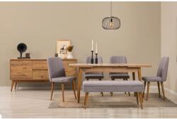 ASIR GROUP Étkezőgarnitúra(Kihúzható asztal, szék, konzol asztal) (7 db) Vina 03 0701 - Atlanti fenyő, Szürke (869VEL8795)