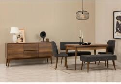 ASIR GROUP Étkezőgarnitúra(Kihúzható asztal, szék, konzol asztal) (6 db) Vina Puha pad 04 1053 - Dió, Antracit (869VEL8776)