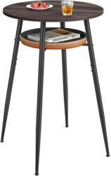 VASAGLE Bárasztal tárolóval, Kerek magas bárasztal, barna (LBT023K01)