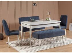 ASIR GROUP Étkezőgarnitúra(Kihúzható asztal, szék) (5 db) Vina 1048 - 4 - Fehér, Sötétkék (869VEL5342)