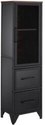 VASAGLE Magas tárolószekrény, iratszekrény, barna/fekete (LSC054B01)