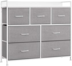 SONGMICS Komód 7 Szövet Fiókkal, 28.5 x 98 x 85 cm, szürke-fehér (LTS523L10)