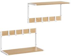 VASAGLE Lebegő polcok, falra szerelhető akasztós polcok, tölgy fehér (LCR830W09) - tutihome