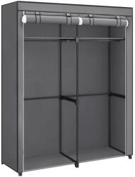 SONGMICS Ruhatároló szervező, mobil szövet ruhásszekrény akasztókkal 140 x 43 x 174 cm, szürke (RYG02GY) - tutihome