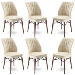 ASIR GROUP Étkezőszék szett (6 db) Flex - Krém, Barna (240CHR1449)