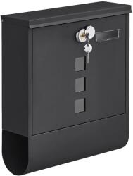 SONGMICS Modern Postaláda újságtartóval- fekete (GMB020B02)