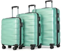 BONTOUR Wave 3 db-os Duplakerekes Bőrönd Szett, púderzöld (120540-PowderGreen)