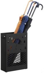 SONGMICS Esernyőtartó fém téglalap alakú kivehető vízcsepp tálcával, fekete (LUC004B01)