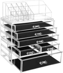 SONGMICS Akril smink rendszerező, egymásra rakható kozmetikai doboz (JKA009TP)