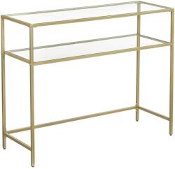 VASAGLE Konzolasztal, modern edzett üveg asztal, 100x35x80 cm, arany (LGT025A01) - tutihome