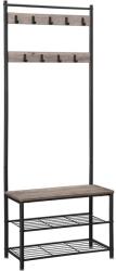 VASAGLE Kabáttartó állvány, cipőtartó üléssel, magasság 175 cm (HSR41MB) - tutihome