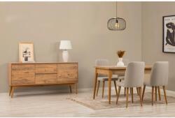 ASIR GROUP Étkezőgarnitúra(Kihúzható asztal, szék, konzol asztal) (6 db) Vina 01 1005 - Atlanti fenyő, Krém (869VEL8762)