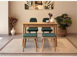 ASIR GROUP Étkezőgarnitúra(Kihúzható asztal, szék) (5 db) Vina Mini 02 1070 - Tölgy, Zöld (869VEL8816)
