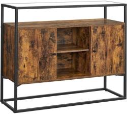 VASAGLE Oldalsó szekrény üveg felülettel, Konzolasztal 100 x 35 x 80 cm (LSC014B01)