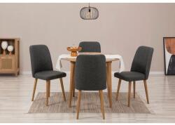 ASIR GROUP Étkezőgarnitúra(Kihúzható asztal, szék) (5 db) Vina 1053 - Atlanti fenyő, Antracit (869VEL8719)