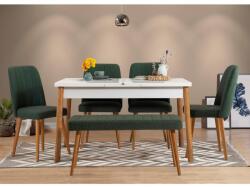 ASIR GROUP Étkezőgarnitúra(Kihúzható asztal, szék) (6 db) Santiago Atlantic-Fehér Zöld (869VEL5246)