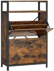 VASAGLE cipőszekrény, keskeny cipőtartó 8-12 pár cipő számára, 30 x 60 x 95 cm (LBS800B01)