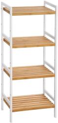 SONGMICS Bambusz polc, konyhai polc, fürdőszobai polc, natúr-fehér (BCB74WN)