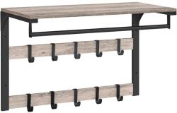 VASAGLE Fali ruhafogas, fali Polc 10 eltávolítható akasztóval 30 x 65 x 42 cm (LCR101B02)